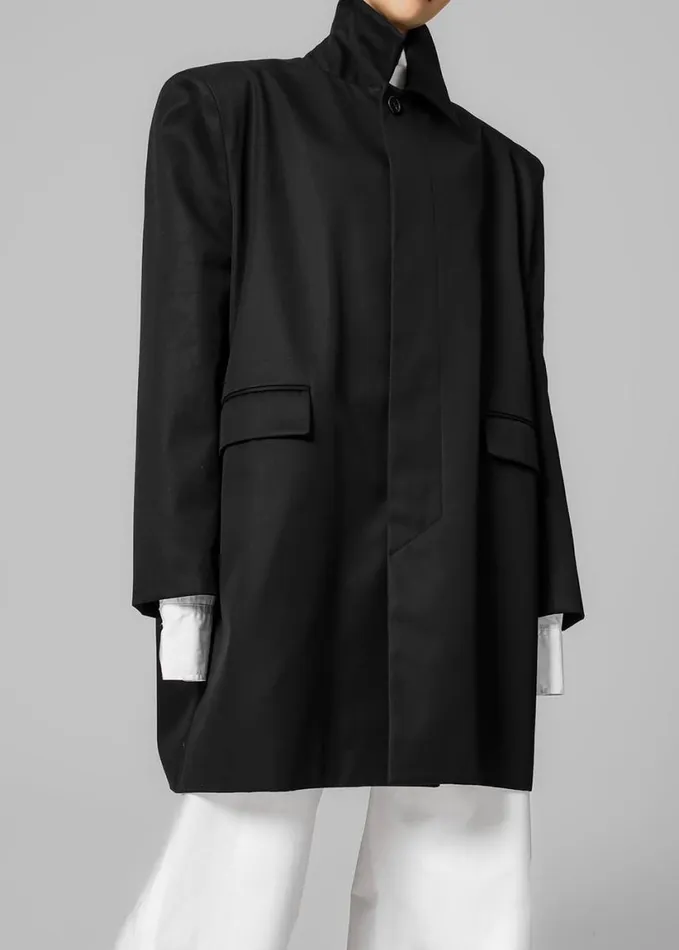 Clothing Women The Frankie Shop Ghent Padded Shoulder Trench 8211 Black