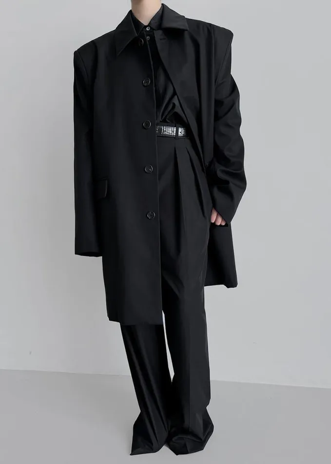 Clothing Women The Frankie Shop Ghent Padded Shoulder Trench 8211 Black