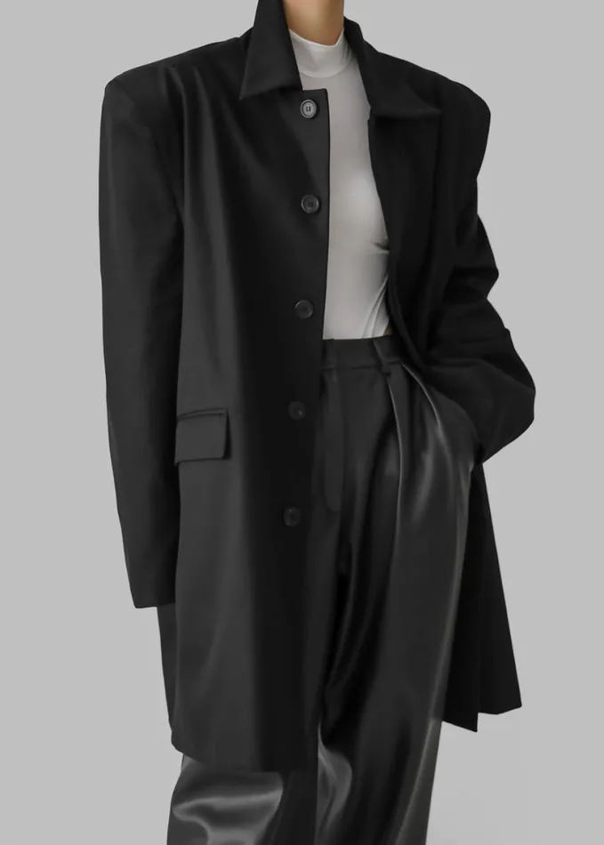 Clothing Women The Frankie Shop Ghent Padded Shoulder Trench 8211 Black