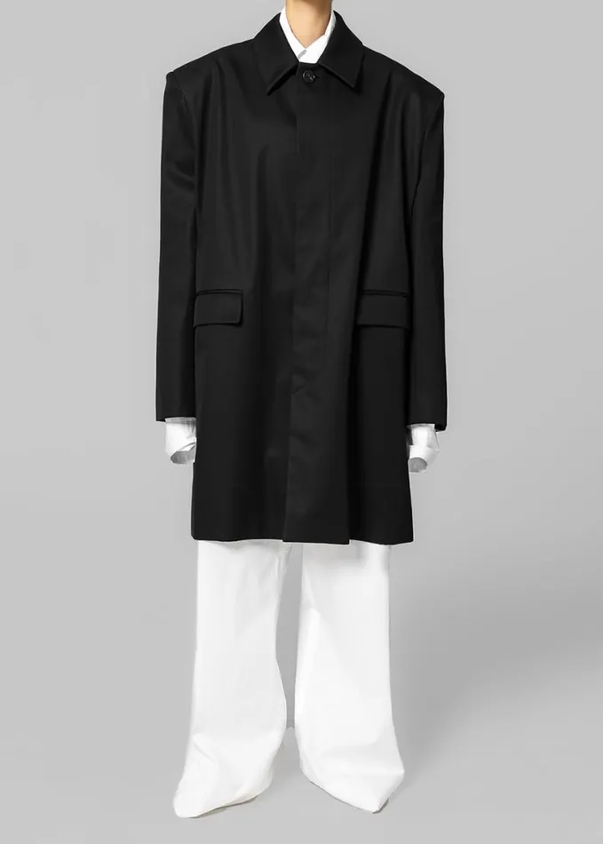 Clothing Women The Frankie Shop Ghent Padded Shoulder Trench 8211 Black