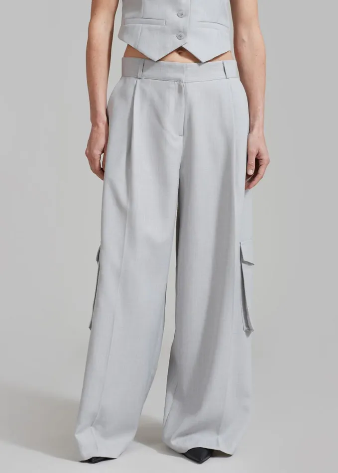 Clothing Women The Frankie Shop Gladys Cargo Pants 8211 Grey