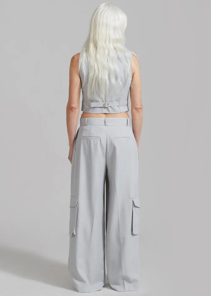 Clothing Women The Frankie Shop Gladys Cargo Pants 8211 Grey