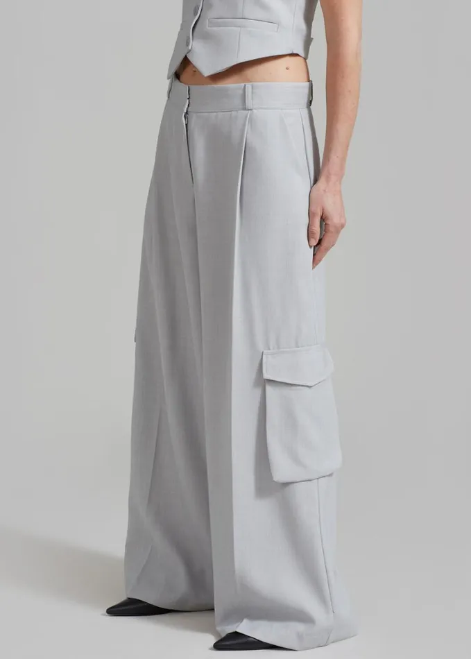 Clothing Women The Frankie Shop Gladys Cargo Pants 8211 Grey