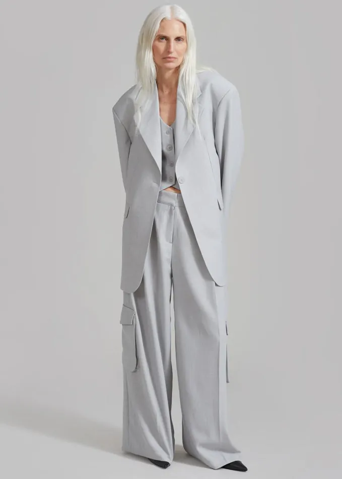 Clothing Women The Frankie Shop Gladys Cargo Pants 8211 Grey