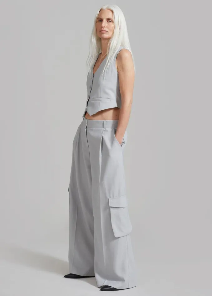 Clothing Women The Frankie Shop Gladys Cargo Pants 8211 Grey