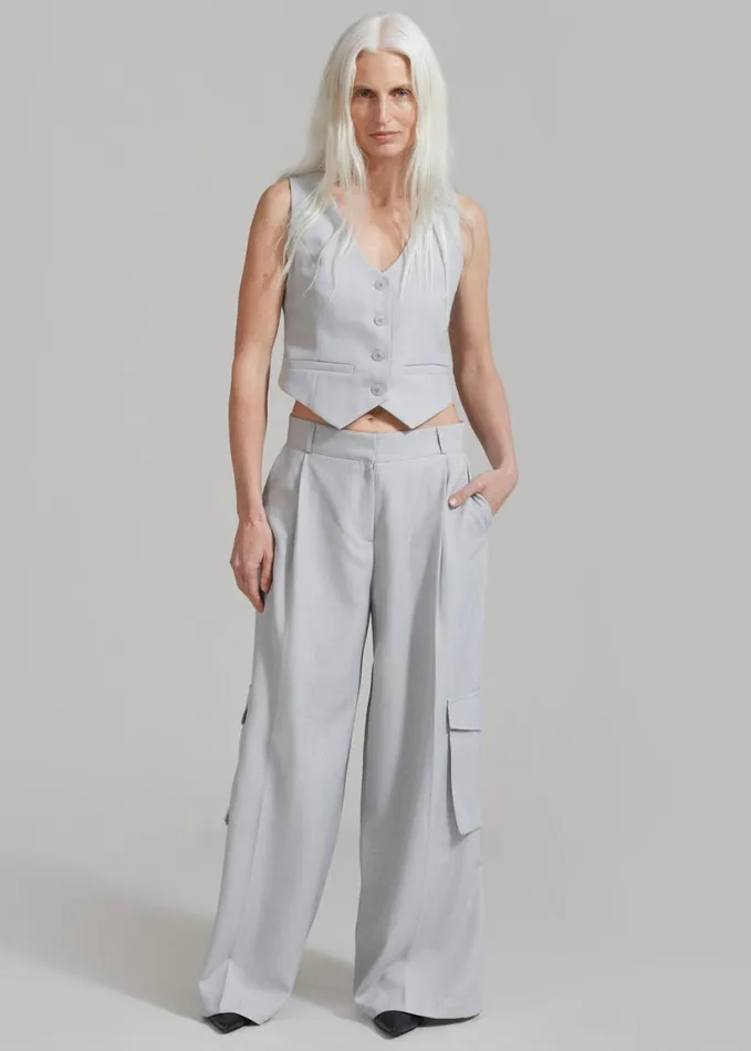 Clothing Women The Frankie Shop Gladys Cargo Pants 8211 Grey