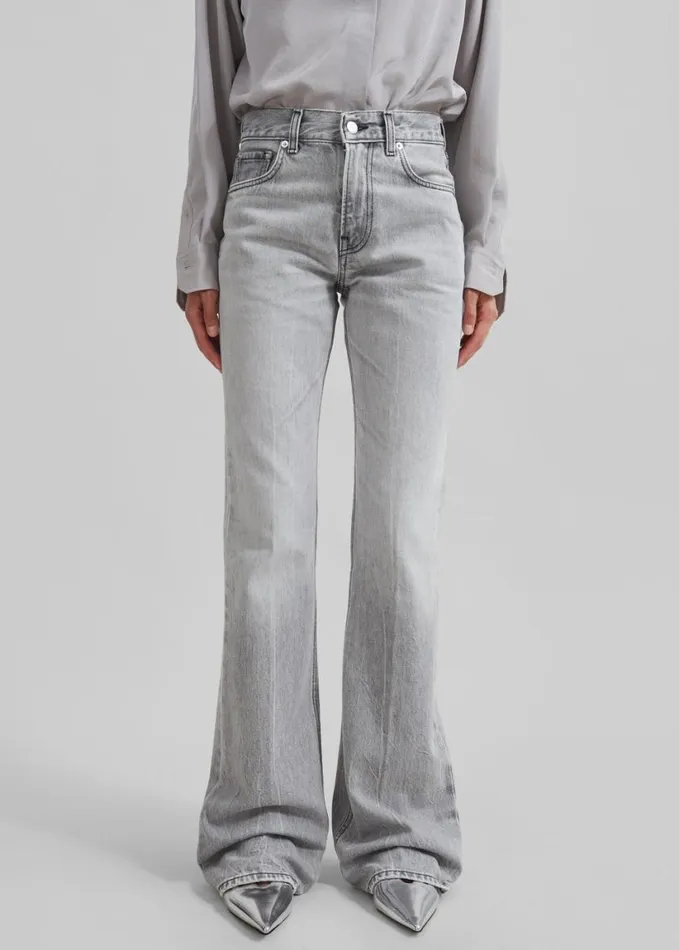 Clothing Women The Frankie Shop Haikure Flora Flared Jeans 8211 Fog Grey