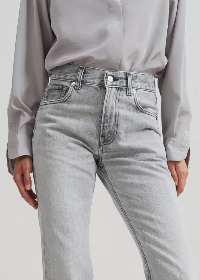 Clothing Women The Frankie Shop Haikure Flora Flared Jeans 8211 Fog Grey