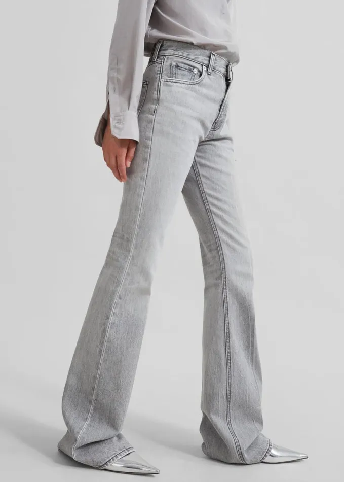 Clothing Women The Frankie Shop Haikure Flora Flared Jeans 8211 Fog Grey