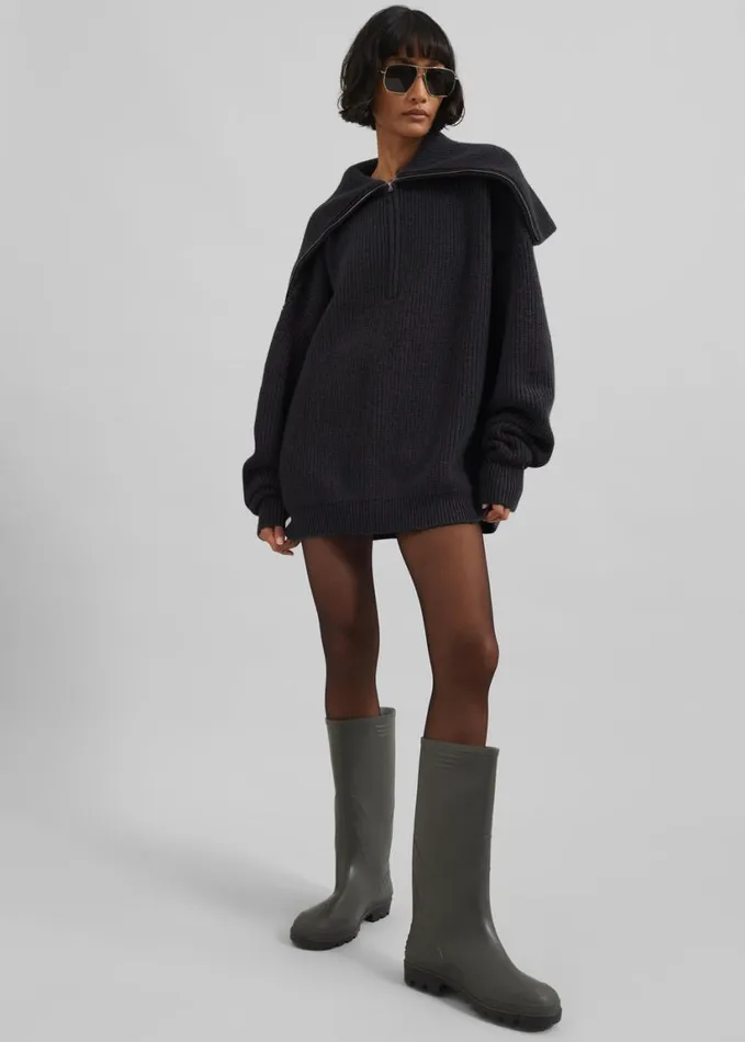 Clothing Women The Frankie Shop Hazel Oversized Wool Jumper 8211 Dark Grey