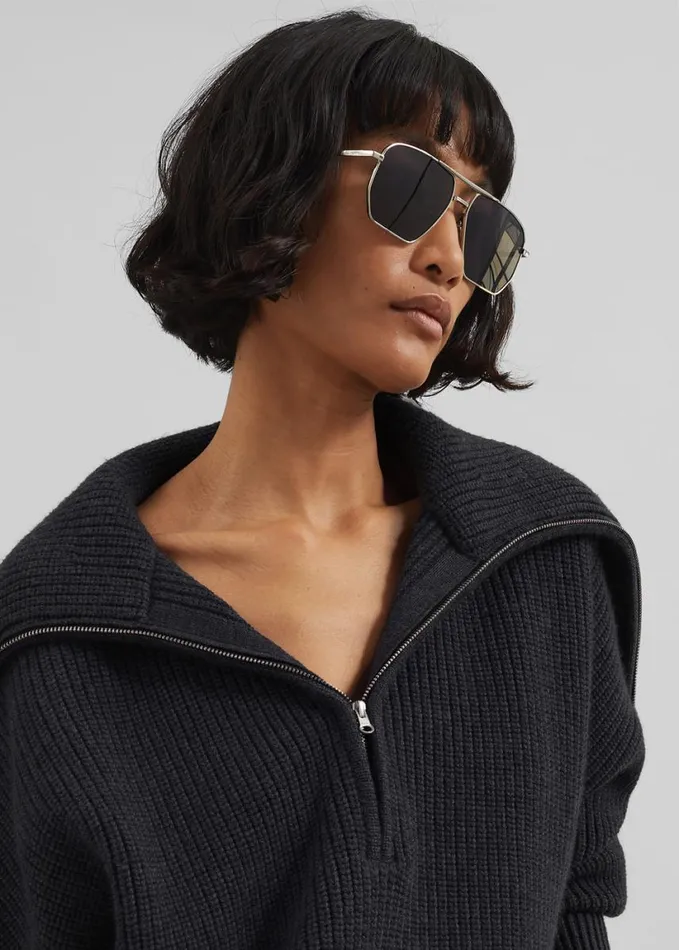Clothing Women The Frankie Shop Hazel Oversized Wool Jumper 8211 Dark Grey