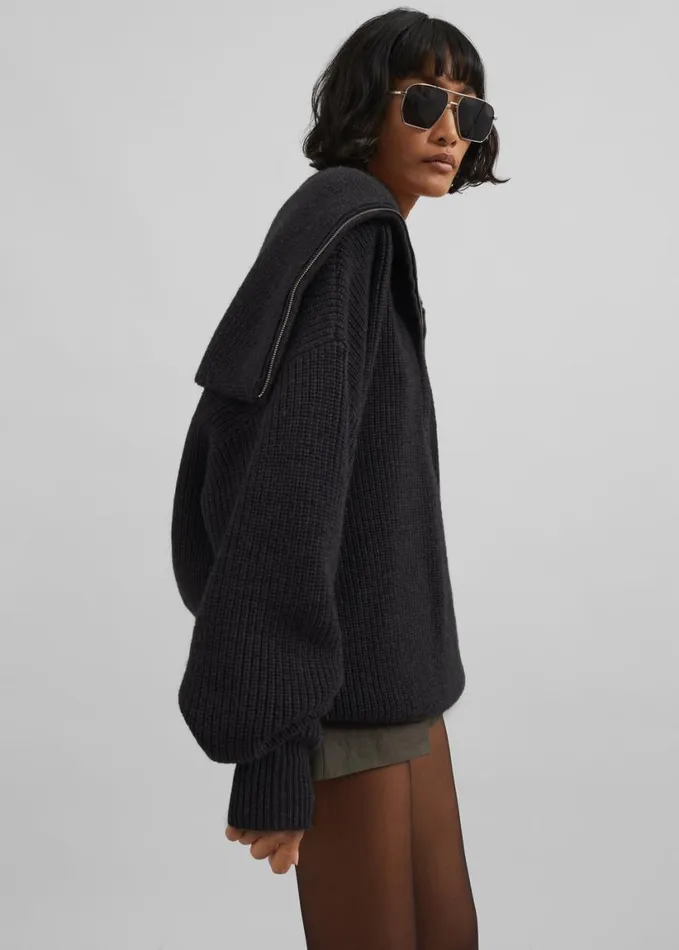 Clothing Women The Frankie Shop Hazel Oversized Wool Jumper 8211 Dark Grey