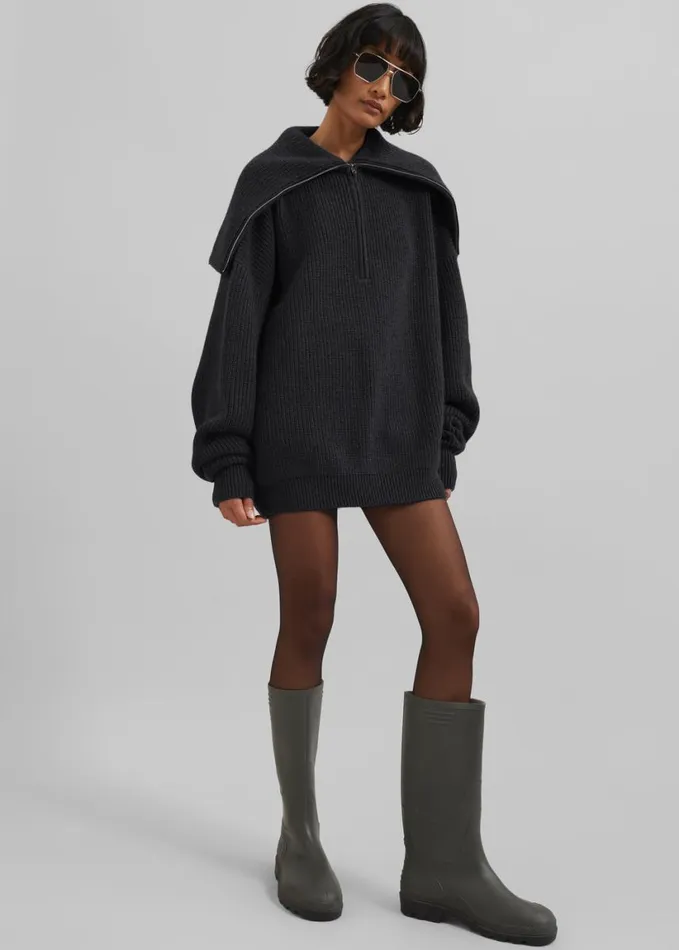 Clothing Women The Frankie Shop Hazel Oversized Wool Jumper 8211 Dark Grey