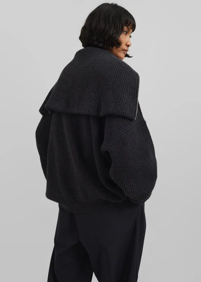 Clothing Women The Frankie Shop Hazel Oversized Wool Jumper 8211 Dark Grey