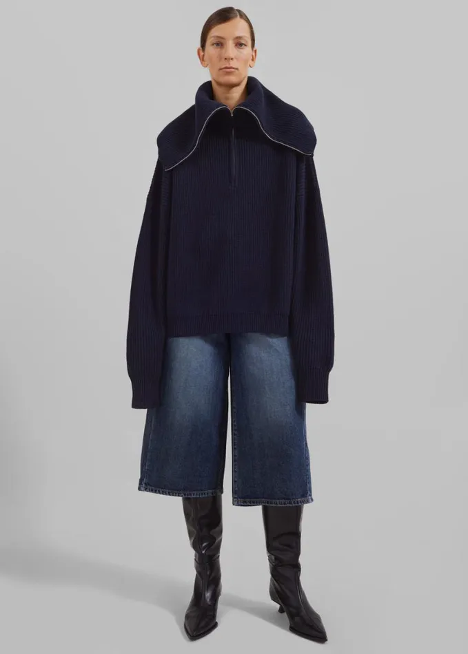 Clothing Women The Frankie Shop Hazel Oversized Wool Jumper 8211 Dark Navy