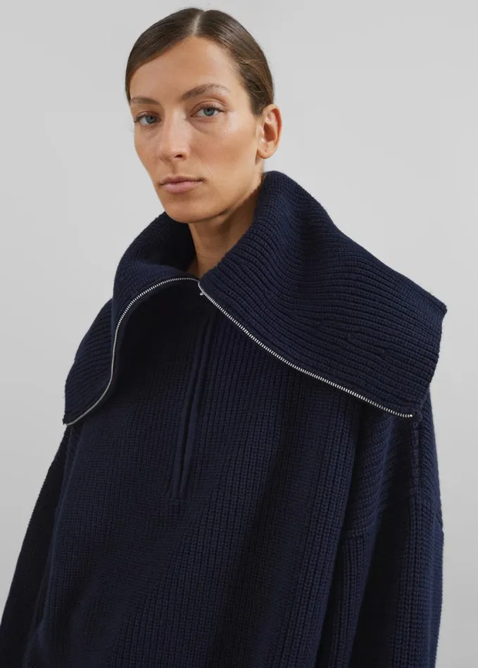 Clothing Women The Frankie Shop Hazel Oversized Wool Jumper 8211 Dark Navy