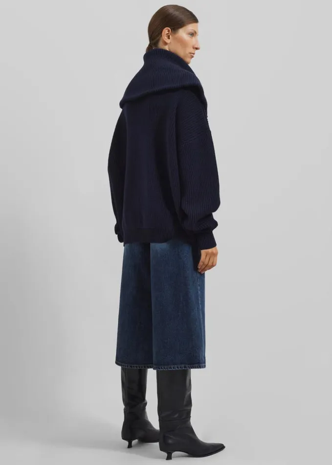 Clothing Women The Frankie Shop Hazel Oversized Wool Jumper 8211 Dark Navy