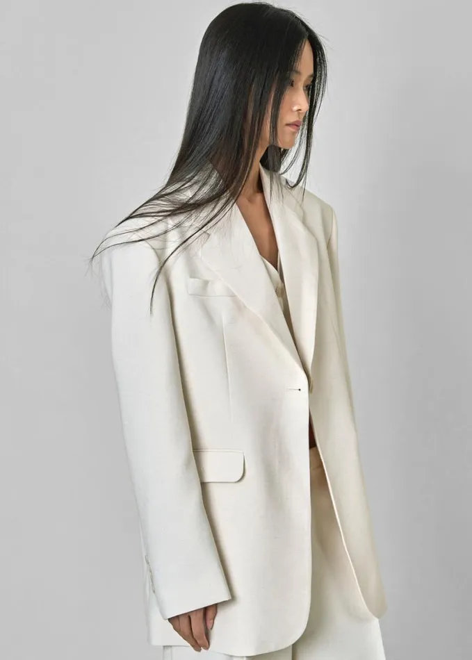 Clothing Women The Frankie Shop Indio Blazer 8211 Off White