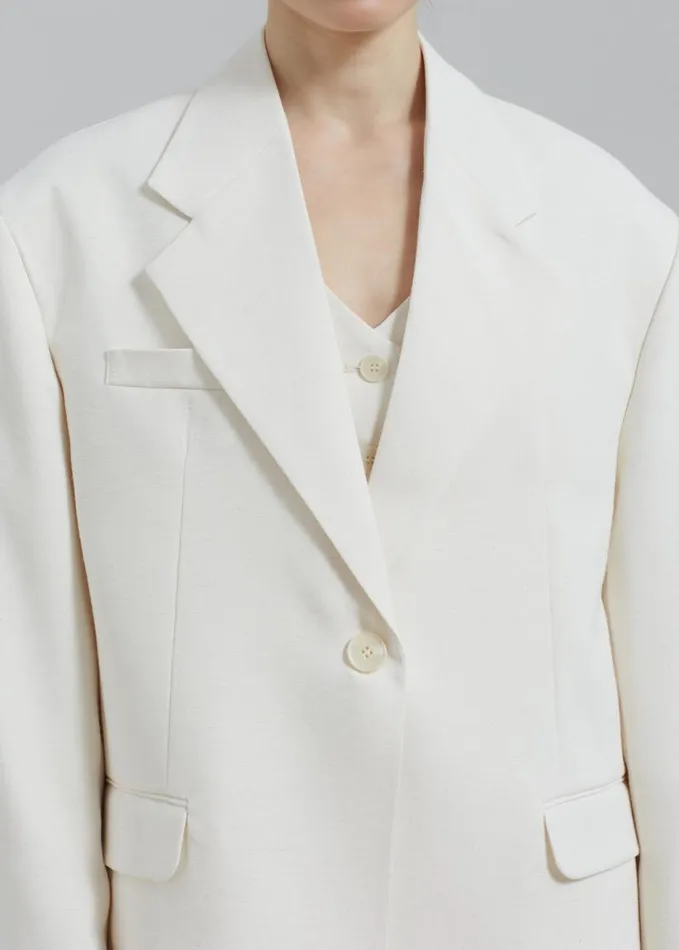 Clothing Women The Frankie Shop Indio Blazer 8211 Off White