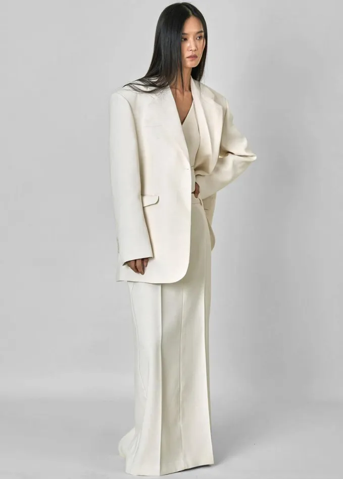 Clothing Women The Frankie Shop Indio Blazer 8211 Off White