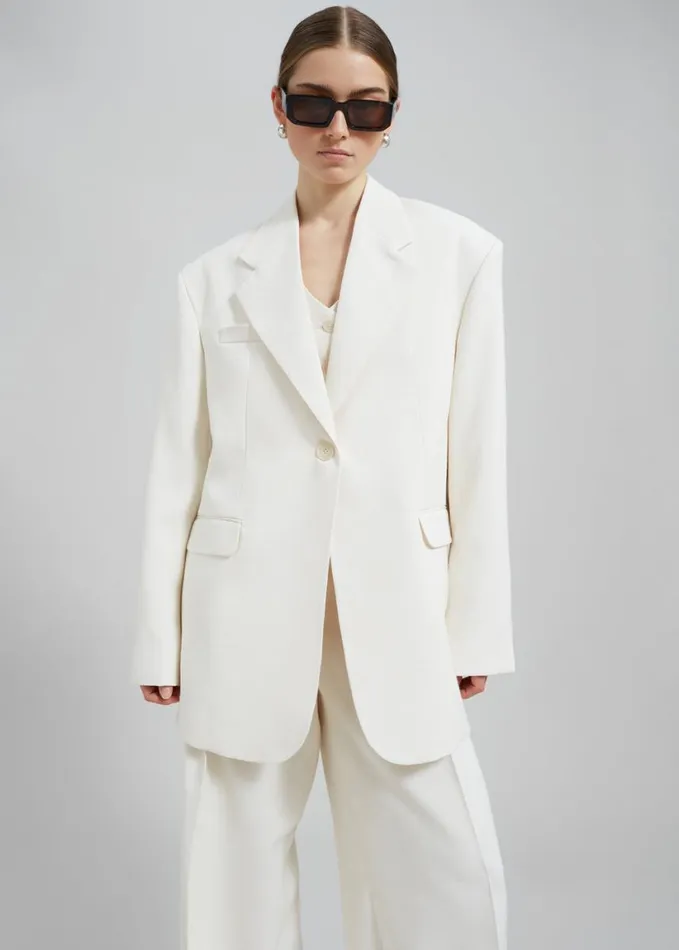 Clothing Women The Frankie Shop Indio Blazer 8211 Off White