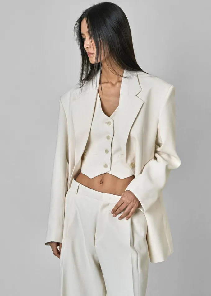 Clothing Women The Frankie Shop Indio Blazer 8211 Off White