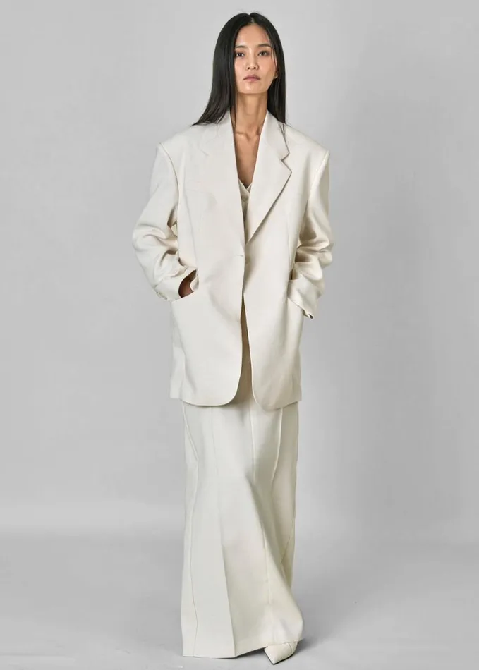 Clothing Women The Frankie Shop Indio Blazer 8211 Off White