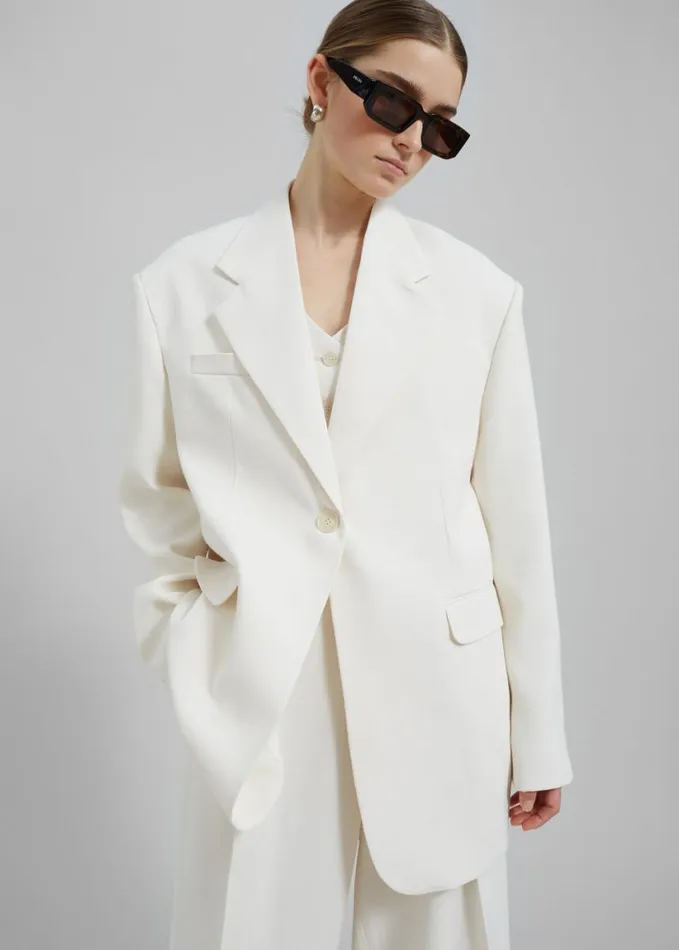 Clothing Women The Frankie Shop Indio Blazer 8211 Off White