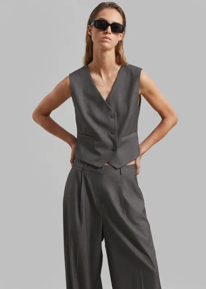 Clothing Women The Frankie Shop Ivey Vest 8211 Grey Melange