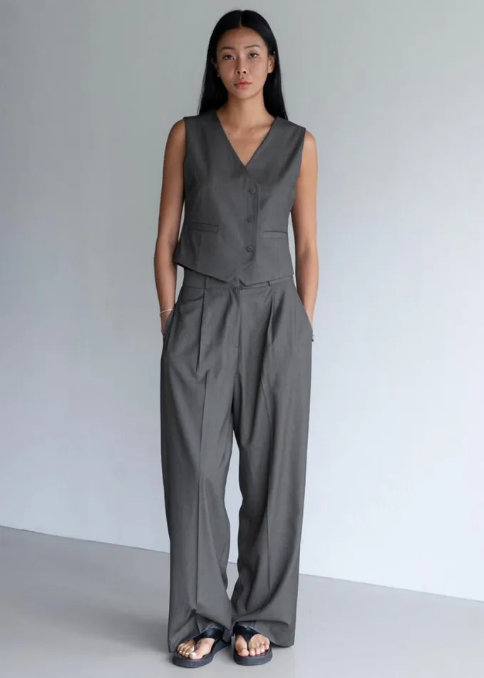 Clothing Women The Frankie Shop Ivey Vest 8211 Grey Melange