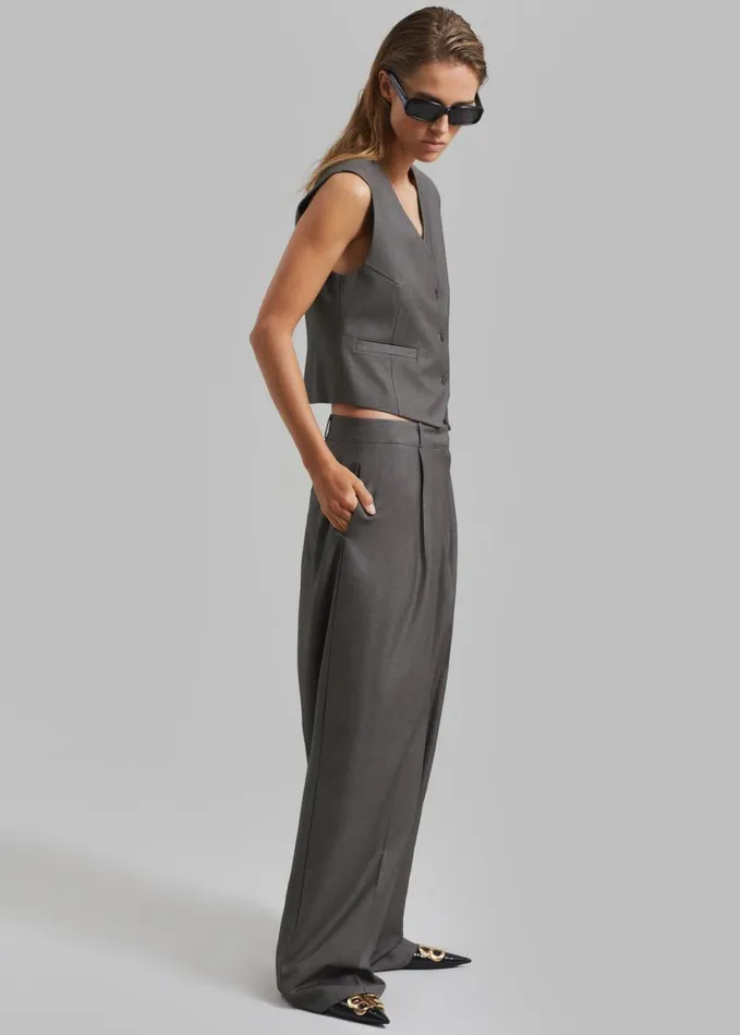 Clothing Women The Frankie Shop Ivey Vest 8211 Grey Melange