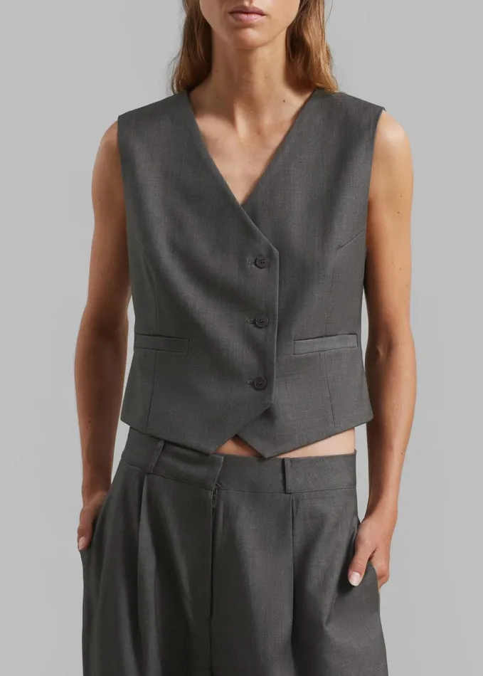 Clothing Women The Frankie Shop Ivey Vest 8211 Grey Melange