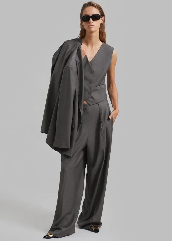 Clothing Women The Frankie Shop Ivey Vest 8211 Grey Melange