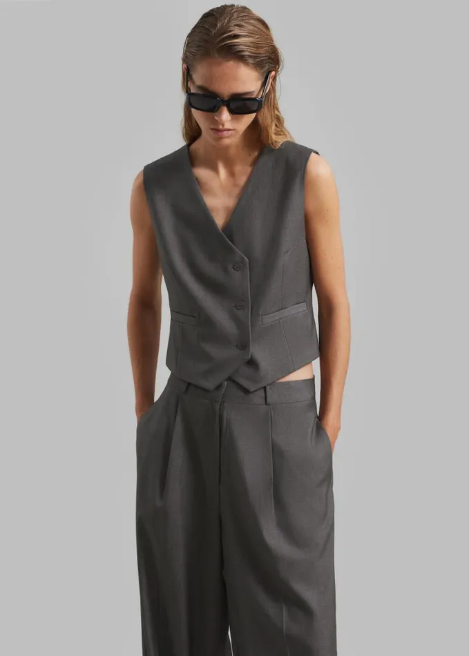 Clothing Women The Frankie Shop Ivey Vest 8211 Grey Melange