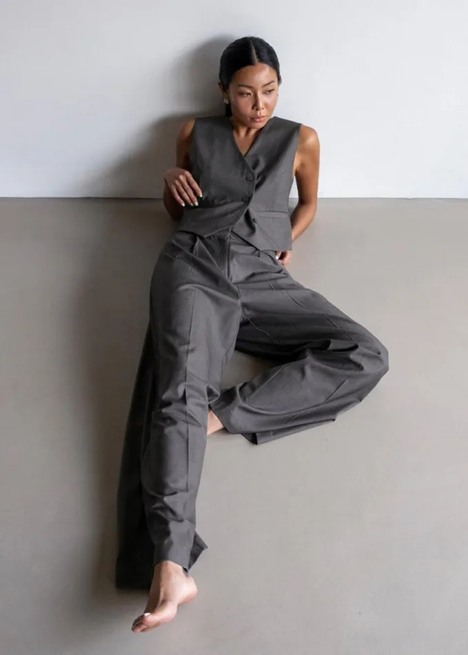 Clothing Women The Frankie Shop Ivey Vest 8211 Grey Melange