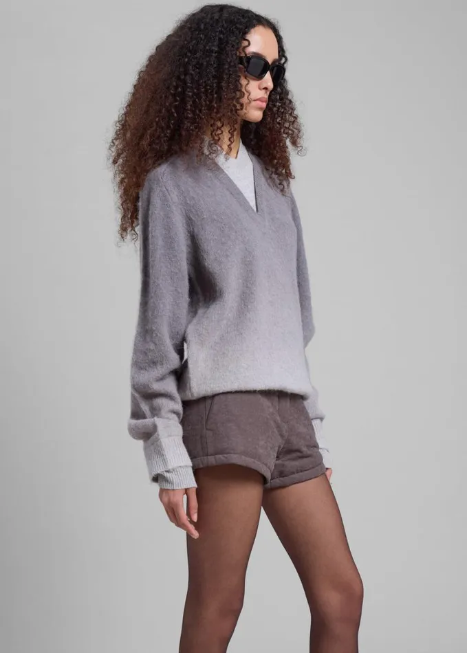 Clothing Women The Frankie Shop JW Anderson VNeck Gradient Jumper 8211 Dark Grey