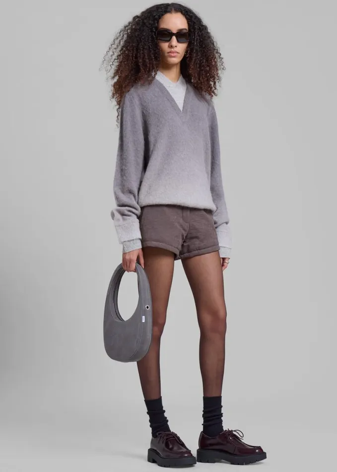 Clothing Women The Frankie Shop JW Anderson VNeck Gradient Jumper 8211 Dark Grey
