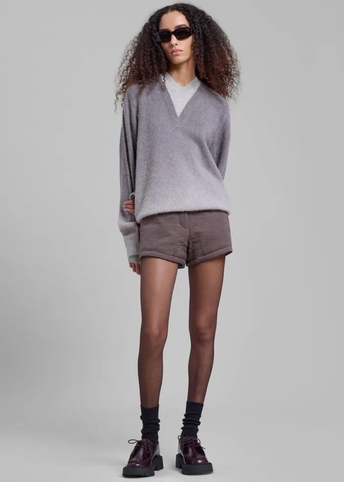 Clothing Women The Frankie Shop JW Anderson VNeck Gradient Jumper 8211 Dark Grey
