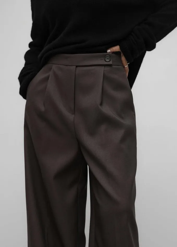 Clothing Women The Frankie Shop Kamila Wide Leg Trousers 8211 Brown