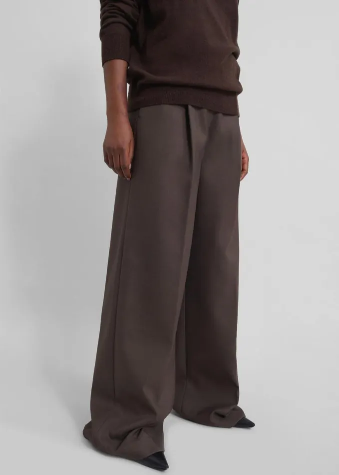 Clothing Women The Frankie Shop Kamila Wide Leg Trousers 8211 Brown