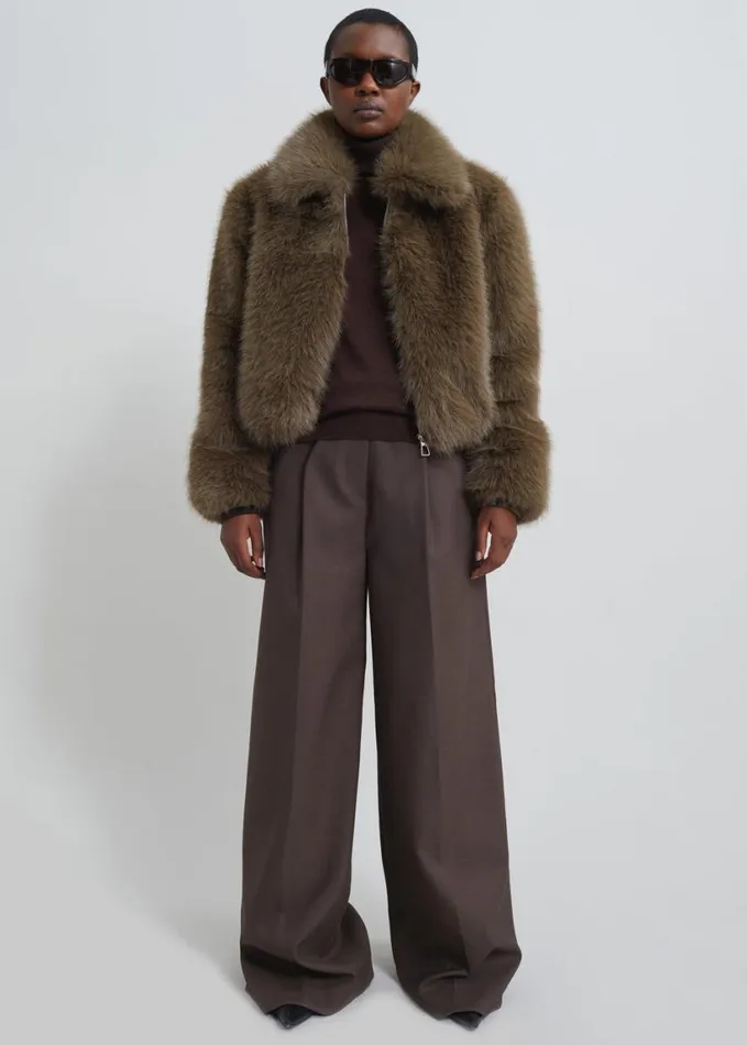 Clothing Women The Frankie Shop Kamila Wide Leg Trousers 8211 Brown