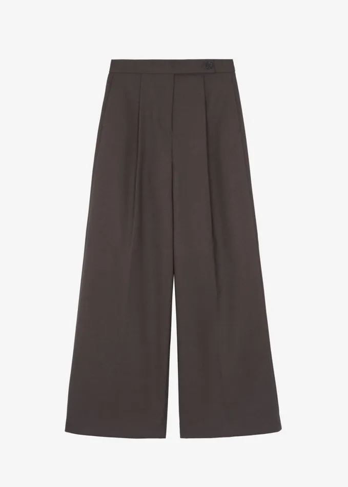 Clothing Women The Frankie Shop Kamila Wide Leg Trousers 8211 Brown