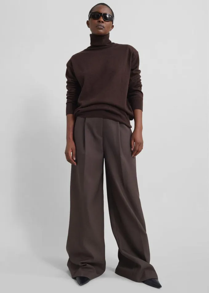 Clothing Women The Frankie Shop Kamila Wide Leg Trousers 8211 Brown