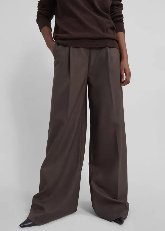 Clothing Women The Frankie Shop Kamila Wide Leg Trousers 8211 Brown