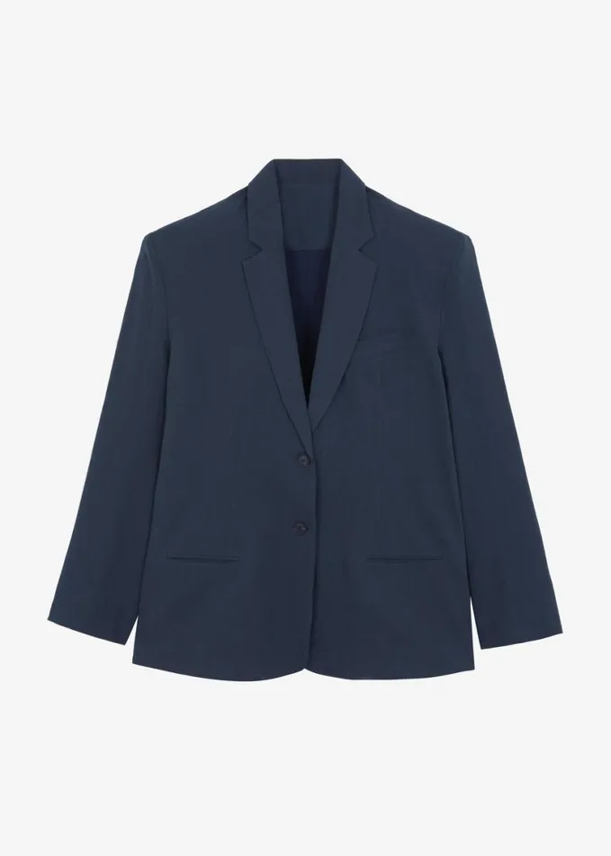 Clothing Women The Frankie Shop Keenan Linen Oversized Blazer 8211 Navy