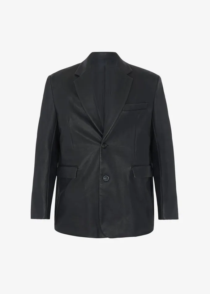 Clothing Women The Frankie Shop Kelso Faux Leather Blazer 8211 Black
