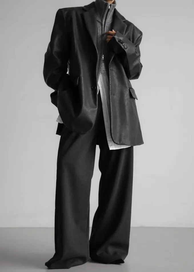 Clothing Women The Frankie Shop Kelso Faux Leather Blazer 8211 Black