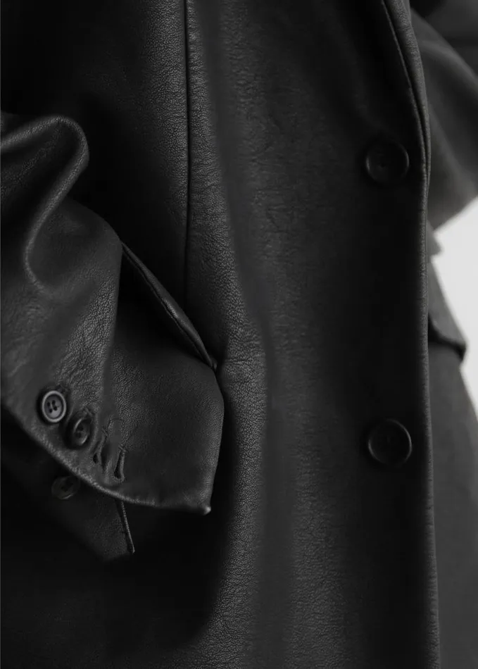 Clothing Women The Frankie Shop Kelso Faux Leather Blazer 8211 Black