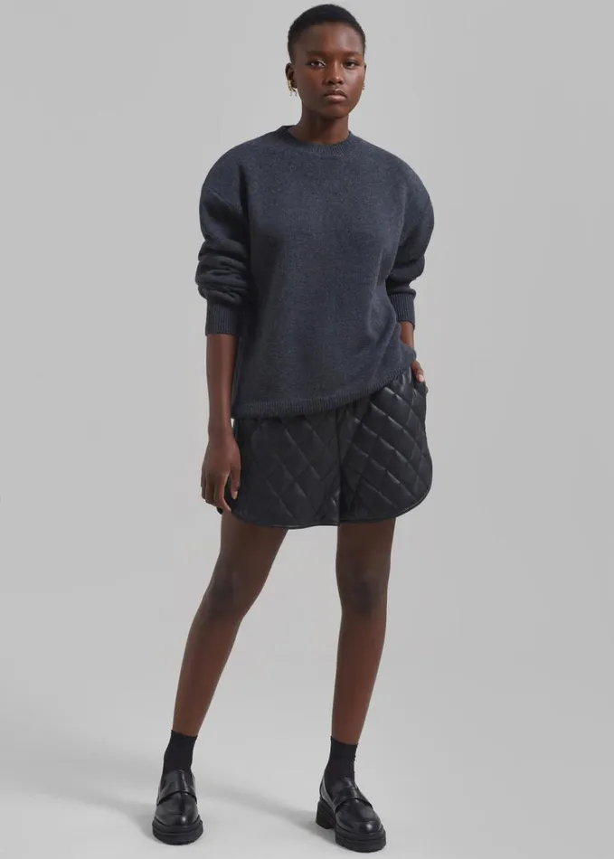Clothing Women The Frankie Shop Kingston Faux Leather Quilted Shorts 8211 Black