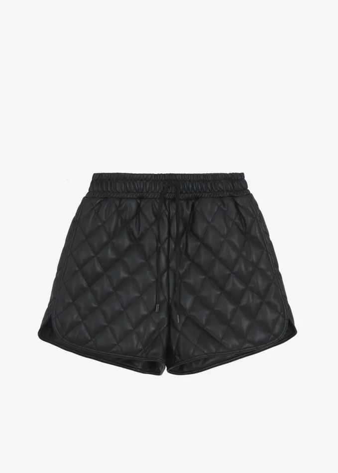 Clothing Women The Frankie Shop Kingston Faux Leather Quilted Shorts 8211 Black